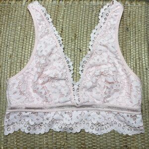 Victoria's Secret Soft Pink Floral Lace Bralette | Size S